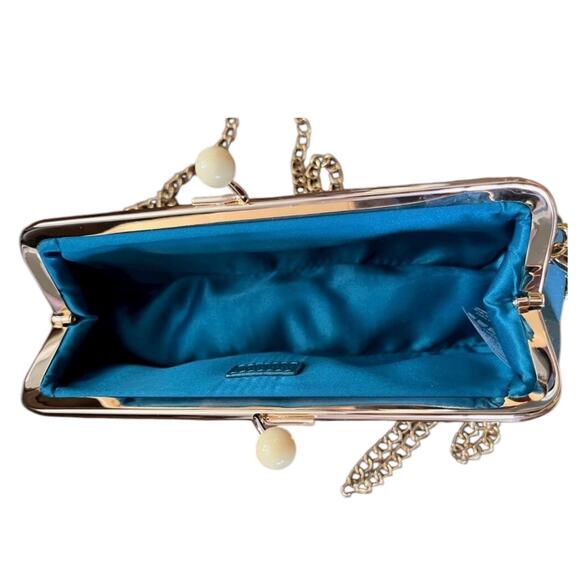 Miu Miu Parfum GWP Tiffany Blue Patent Kiss Lock Clutch Bag Crossbody - Picture 9 of 10